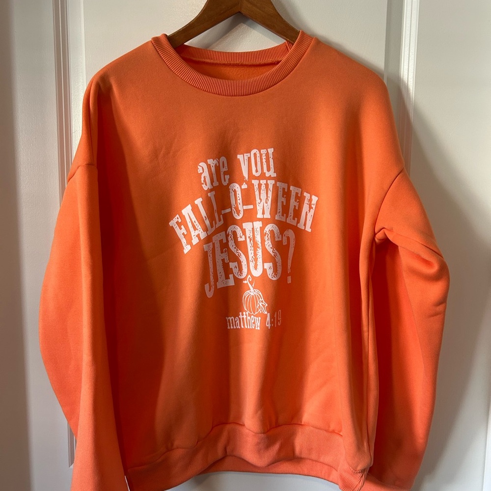 Vibrant Orange Graphic Sweatshirt